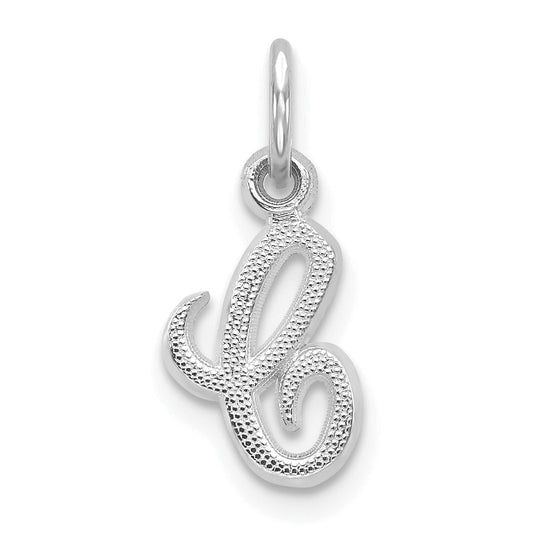 14K White Gold 14Kw Casted Script Letter C Initial Charm