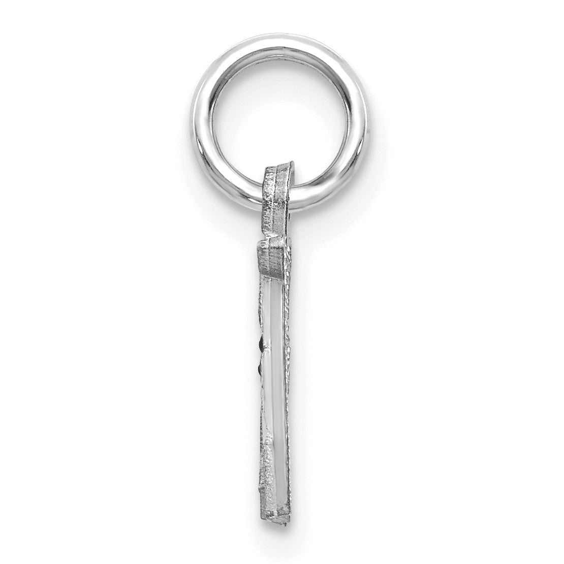 14K White Gold 14Kw Diamond-Cut Letter A Initial Charm