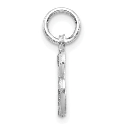 14K White Gold 14Kw Diamond-Cut Letter B Initial Charm