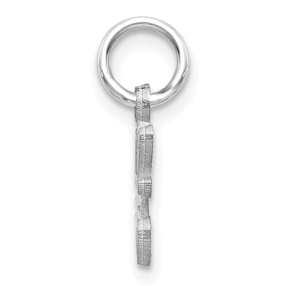 14K White Gold 14Kw Diamond-Cut Letter C Initial Charm