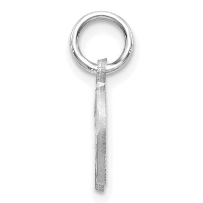 14K White Gold 14Kw Diamond-Cut Letter D Initial Charm