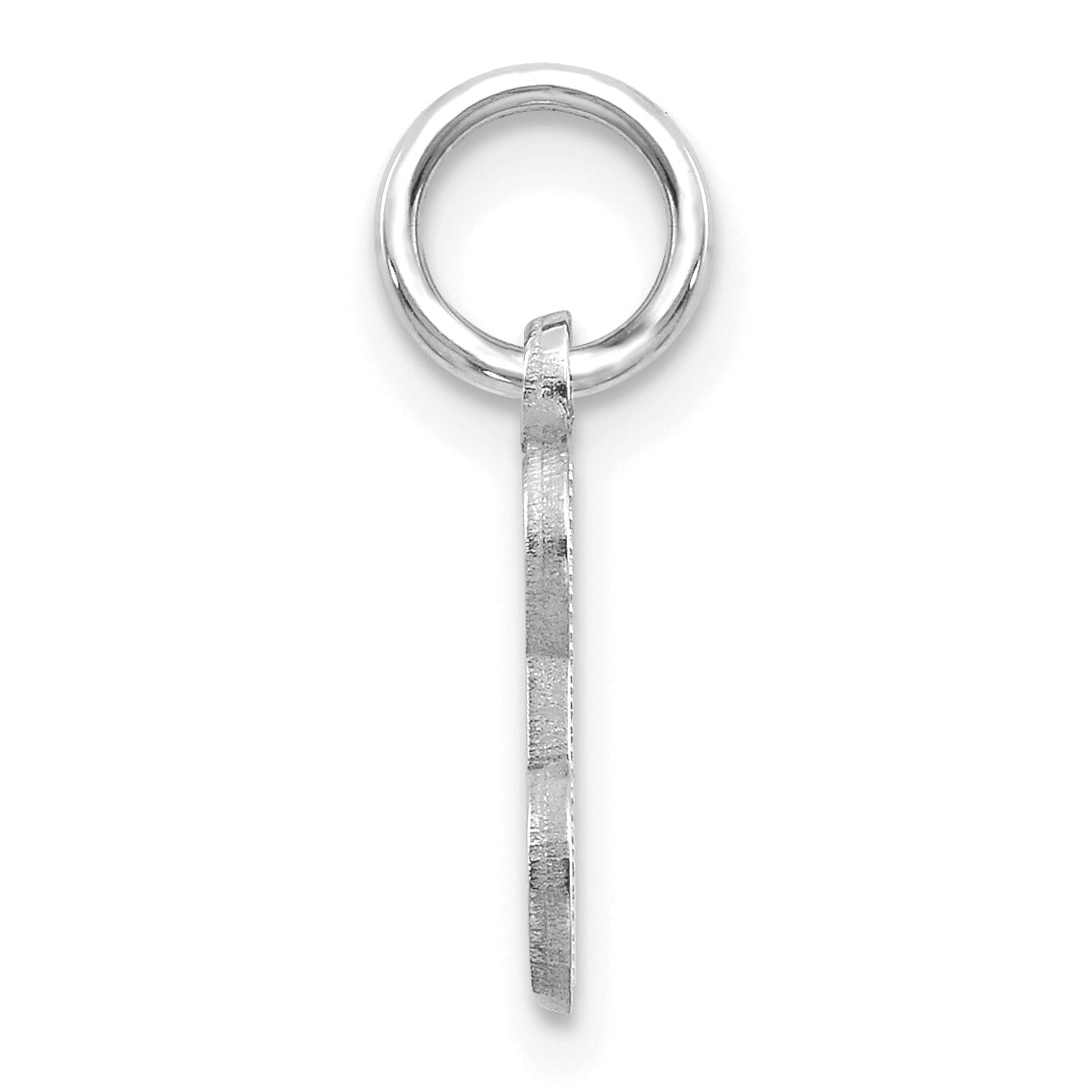 14K White Gold 14Kw Diamond-Cut Letter E Initial Charm