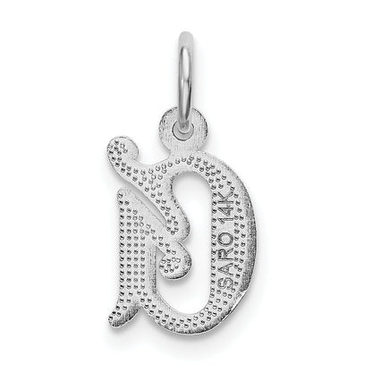 14K White Gold 14Kw Diamond-Cut Letter G Initial Charm