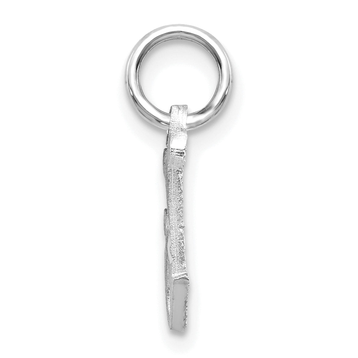 14K White Gold 14Kw Diamond-Cut Letter J Initial Charm