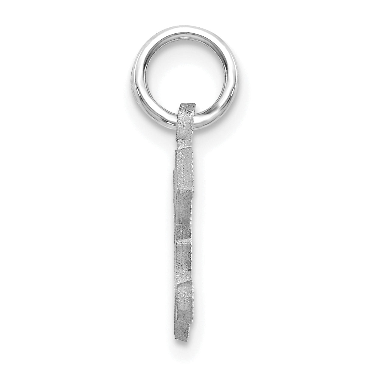 14K White Gold 14Kw Diamond-Cut Letter K Initial Charm