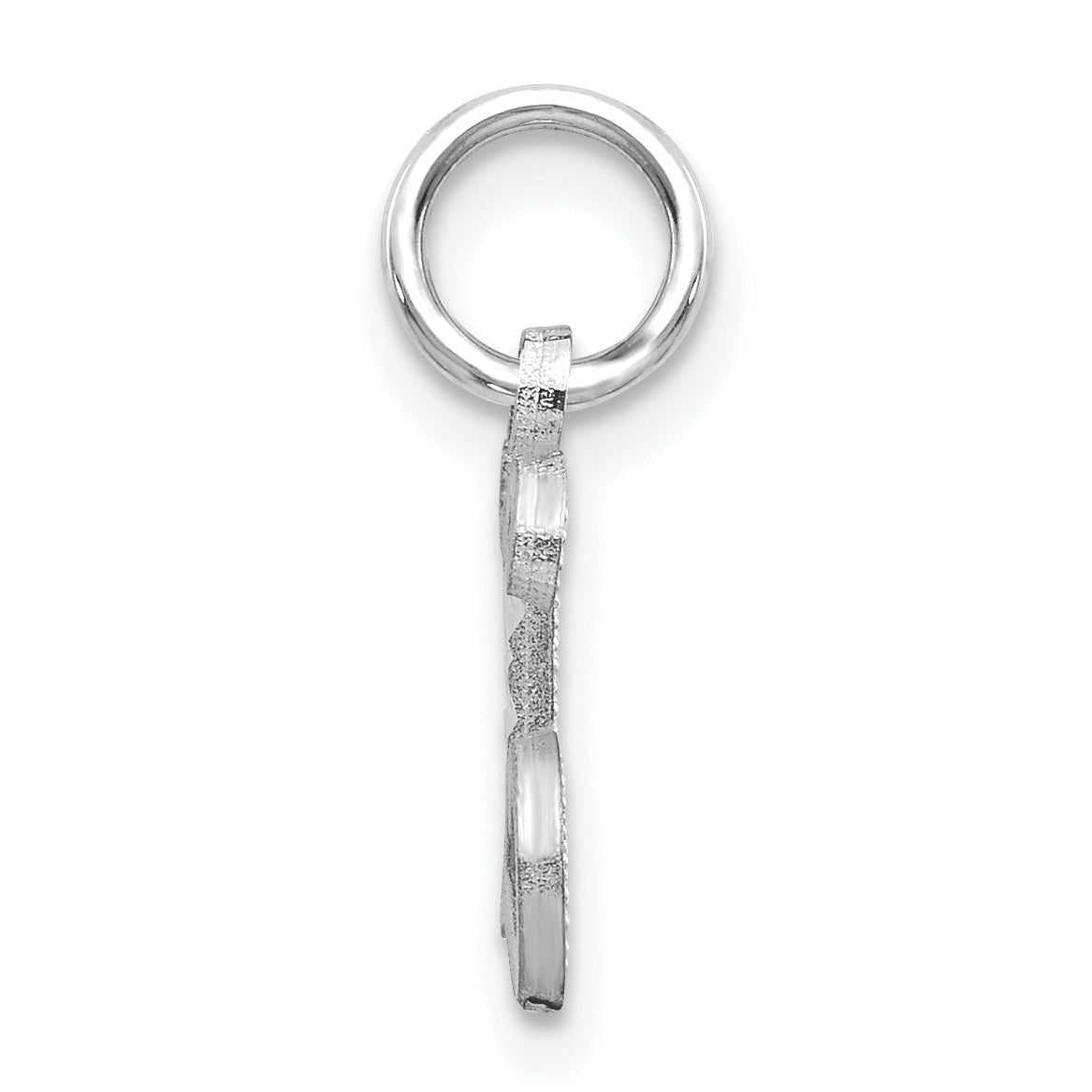 14K White Gold 14Kw Diamond-Cut Letter L Initial Charm