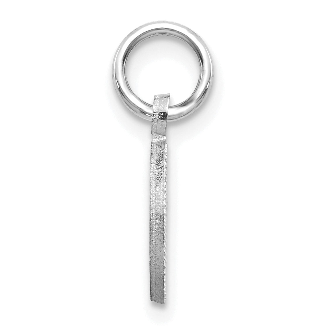 14K White Gold 14Kw Diamond-Cut Letter O Initial Charm