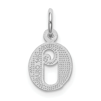 14K White Gold 14Kw Diamond-Cut Letter O Initial Charm