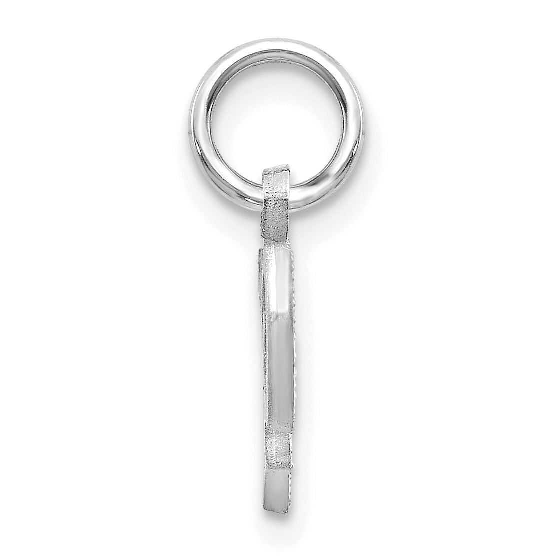 14K White Gold 14Kw Diamond-Cut Letter P Initial Charm