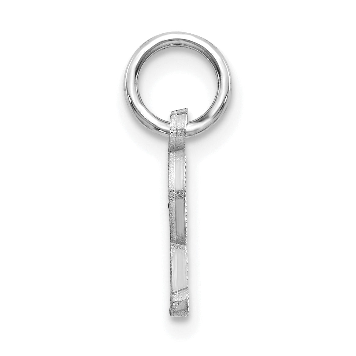 14K White Gold 14Kw Diamond-Cut Letter R Initial Charm