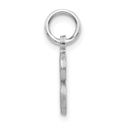 14K White Gold 14Kw Diamond-Cut Letter S Initial Charm