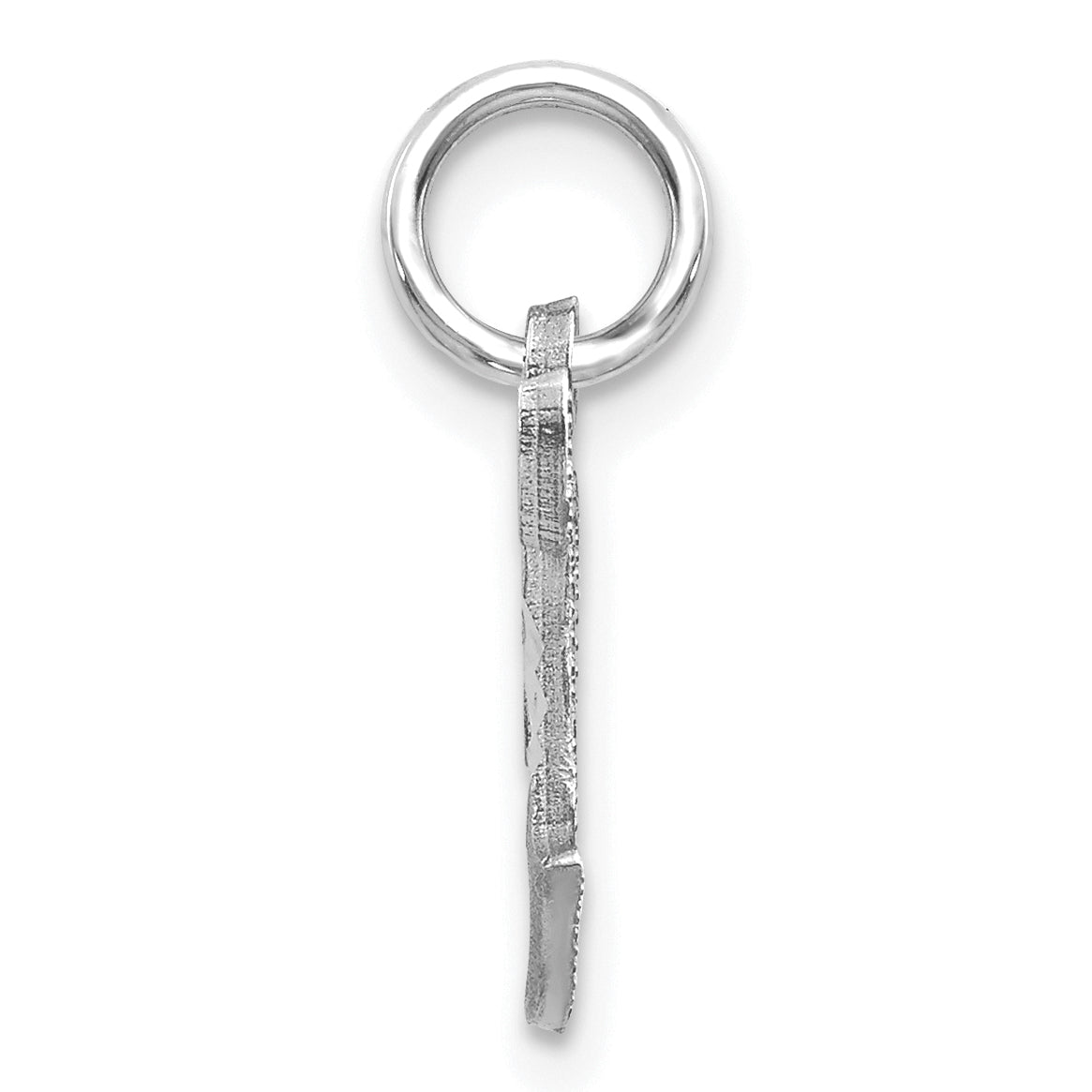 14K White Gold 14Kw Diamond-Cut Letter T Initial Charm