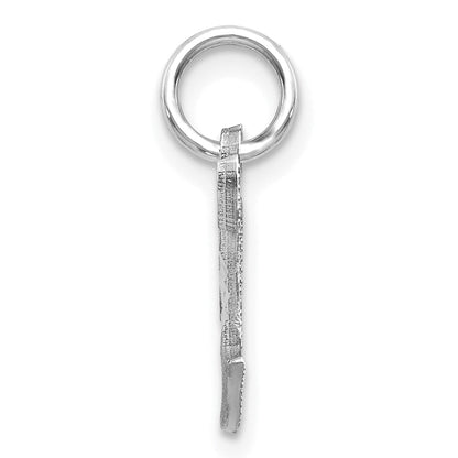 14K White Gold 14Kw Diamond-Cut Letter T Initial Charm