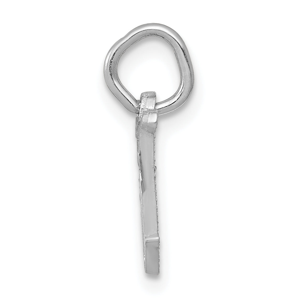 14K White Gold 14Kw Diamond-Cut Letter W Initial Charm