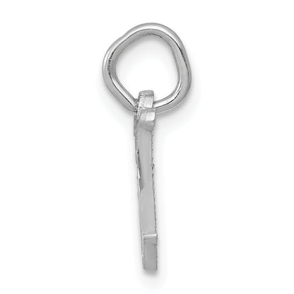 14K White Gold 14Kw Diamond-Cut Letter W Initial Charm