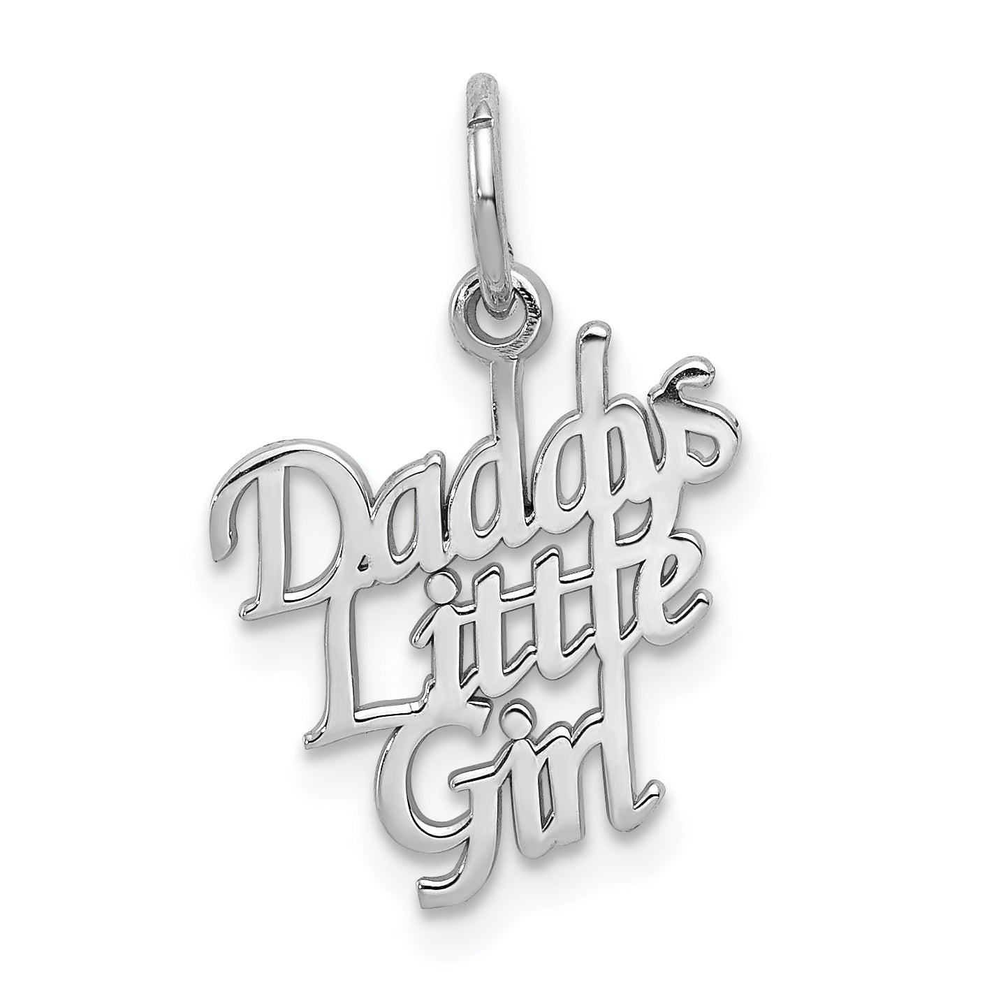 14K White Gold Daddy'S Little Girl Charm