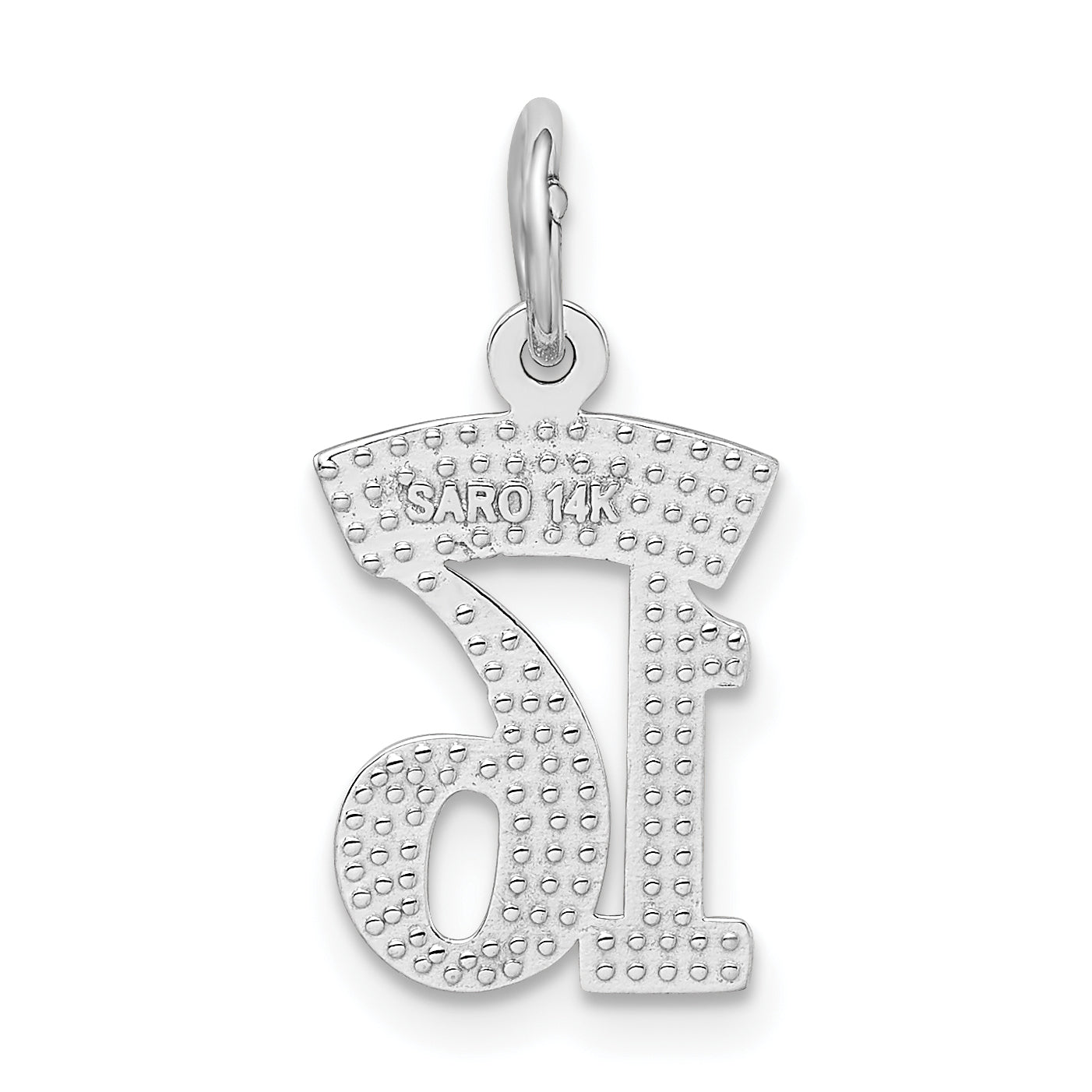 14K White Gold Sweet 16 Charm