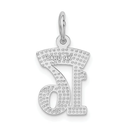 14K White Gold Sweet 16 Charm