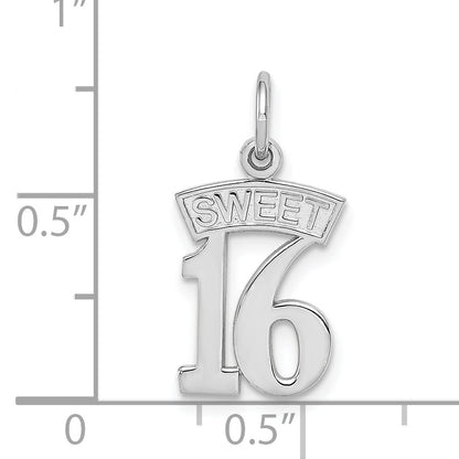14K White Gold Sweet 16 Charm