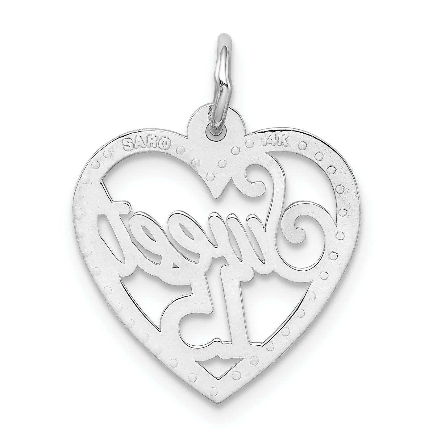 14K White Gold Sweet 15 Charm