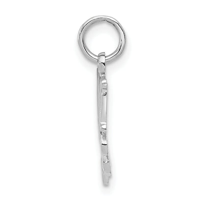 14K White Gold Mom Charm