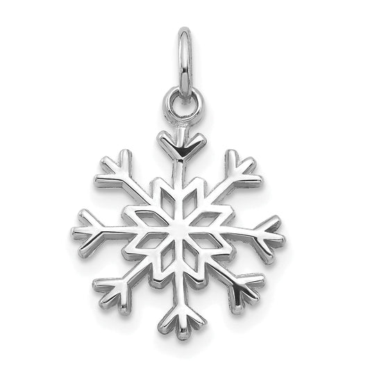 14K White Gold Snowflake Charm