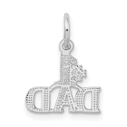 14K White Gold #1 Dad Charm