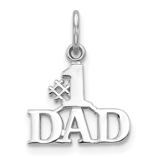 14K White Gold #1 Dad Charm