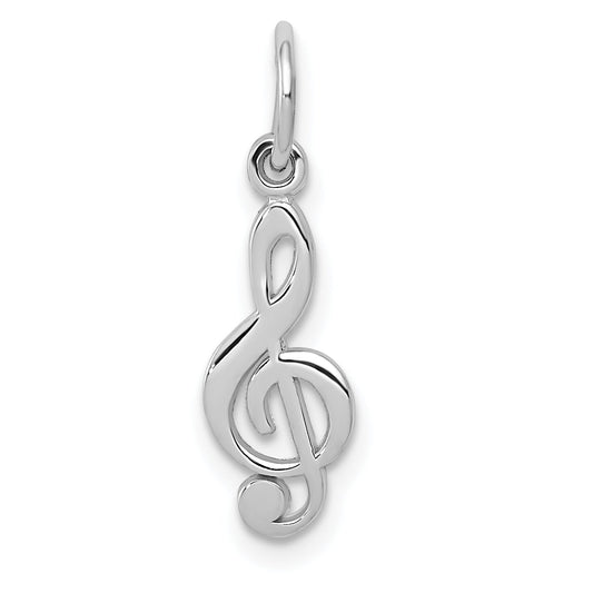 14K White Gold Treble Clef Charm