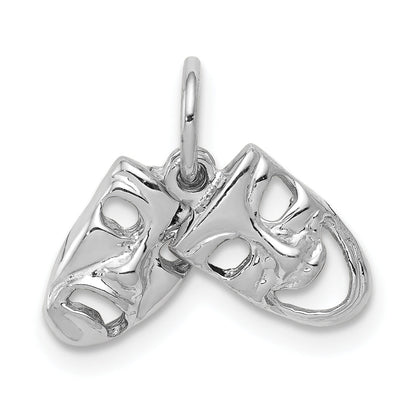 14K White Gold Comedy/Tragedy 2-Piece Charm