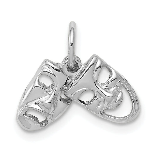 14K White Gold Comedy/Tragedy 2-Piece Charm