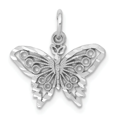 14K White Gold Butterfly Charm