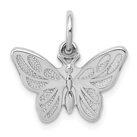 14K White Gold Butterfly Charm