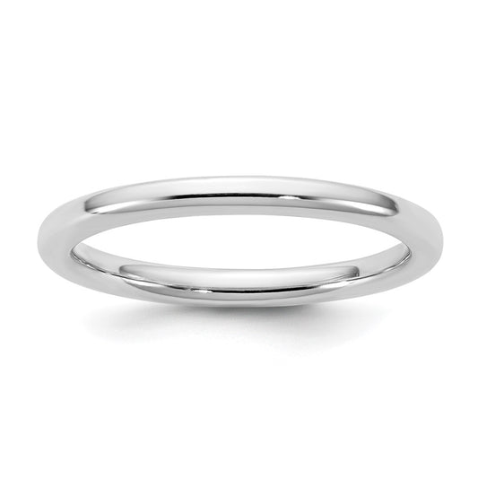 14K White Gold 2mm European Comfort Fit Band