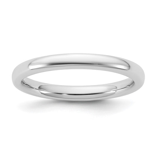 14K White Gold 2.5mm European Comfort Fit Band