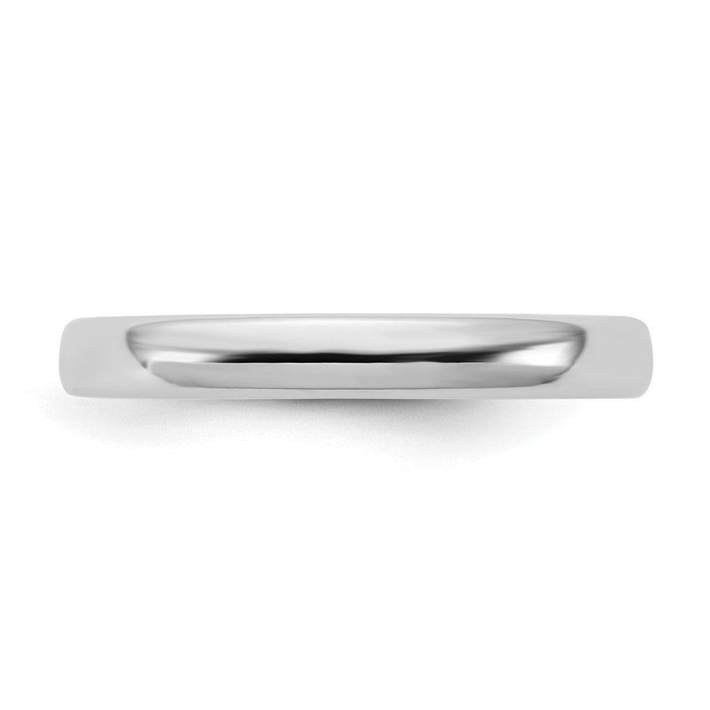 14K White Gold 3mm European Comfort Fit Band