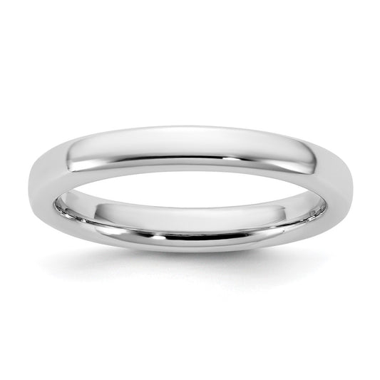 14K White Gold 3mm European Comfort Fit Band