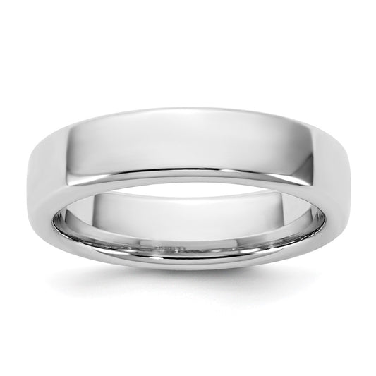 14K White Gold 5mm European Comfort Fit Band