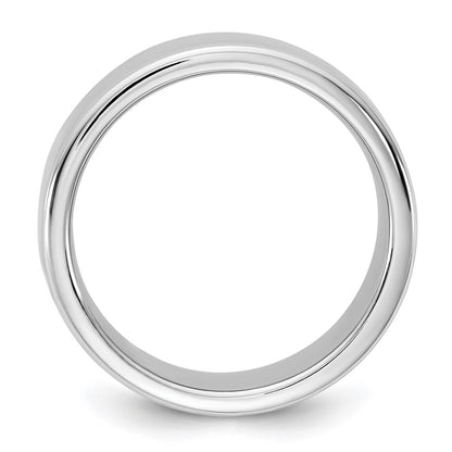 14K White Gold 7mm European Comfort Fit Band