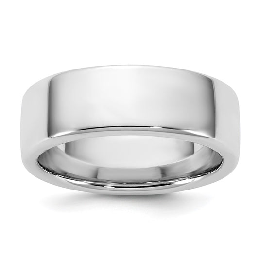 14K White Gold 7mm European Comfort Fit Band