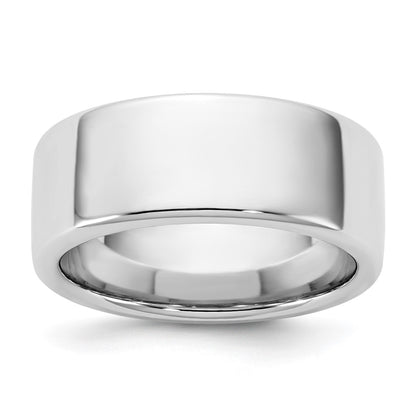 14K White Gold 8mm European Comfort Fit Band