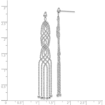 14K White Gold Bead Chain Earrings