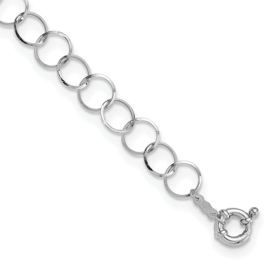7.5 Inch 14K Wg Circle Bracelet