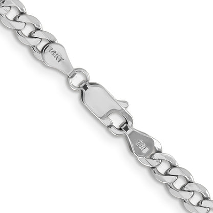 14K White Gold 26 Inch 4.5mm Flat Figaro With Lobster Clasp Chain Necklace