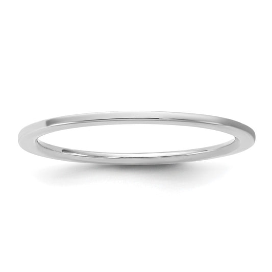 14K White Gold 1mm Standard Flat Comfort Fit Band