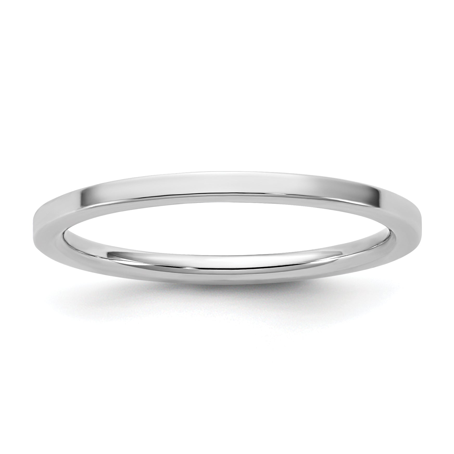 10K White Gold 10Kw 1.5mm Standard Flat Comfort Fit Band Size 6