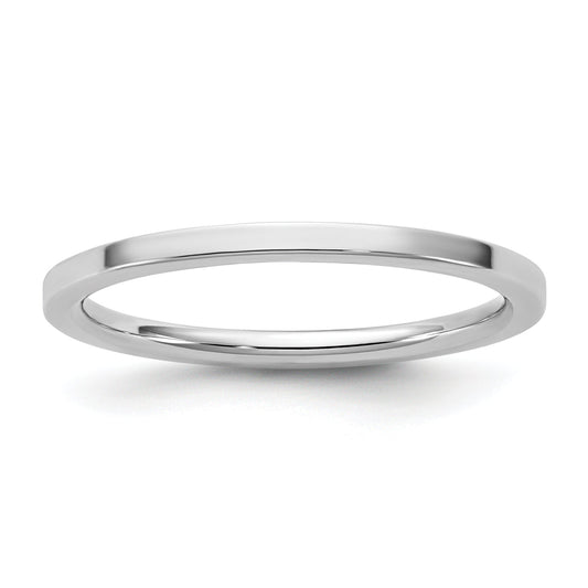 10K White Gold 10Kw 1.5mm Standard Flat Comfort Fit Band Size 8.5