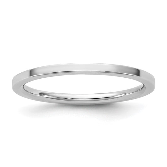 14K White Gold 1.5mm Standard Flat Comfort Fit Band