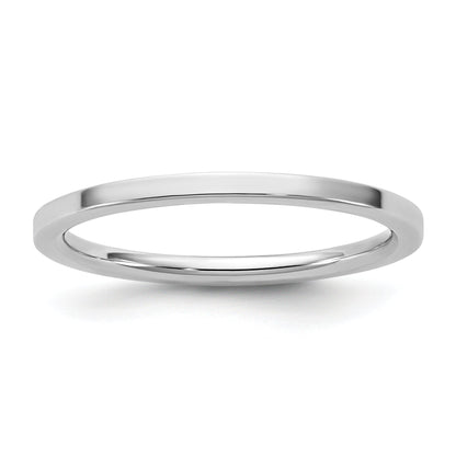 10K White Gold 10Kw 1.5mm Standard Flat Comfort Fit Band Size 7.5