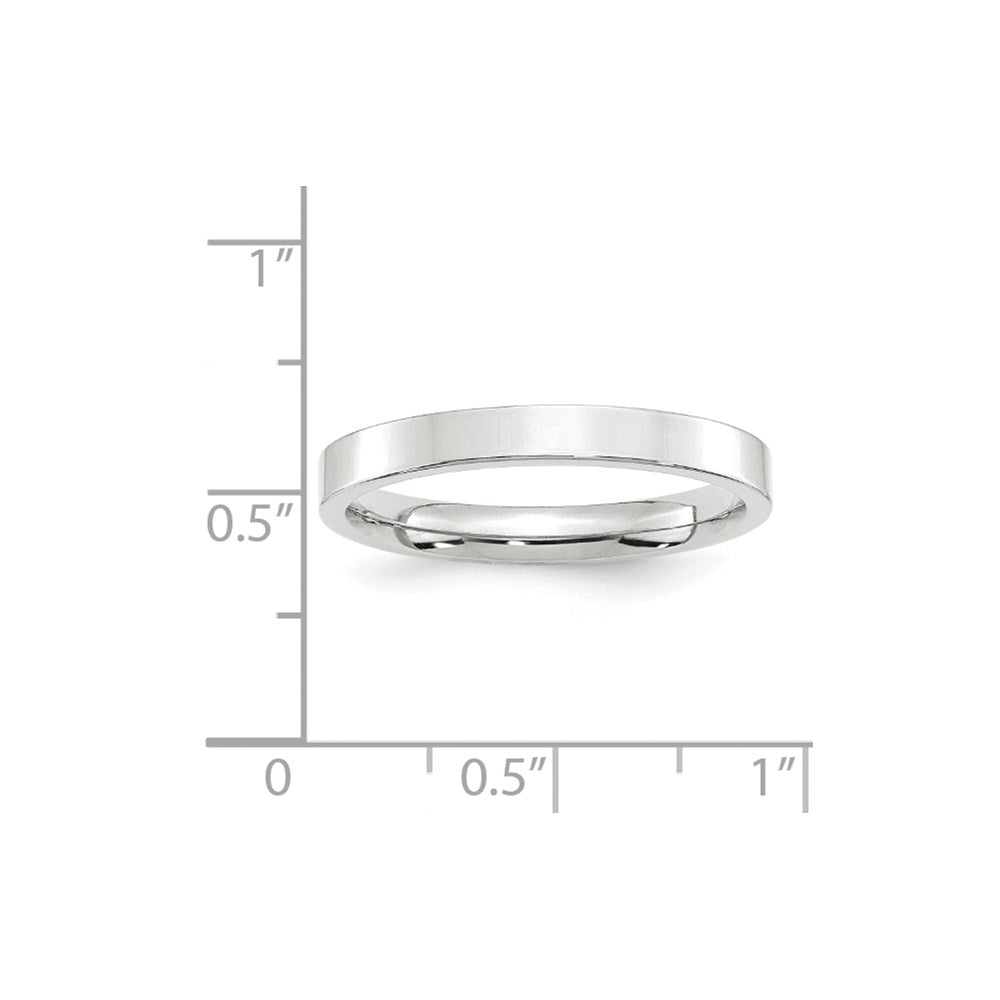 14k White Gold 3mm Standard Weight Flat Comfort Fit Wedding Band Ring